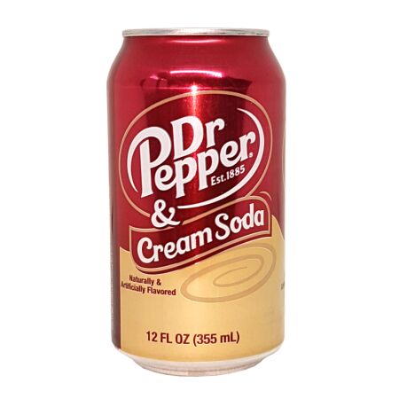 Dr Pepper & Cream Soda, 355ml, Softdrink USA -355ml (MHD 20.02.2025)