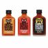 Crazy Bastard 3 Sauce Set – Ghost Pepper & Mango, Trinidad Scorpion & Clementine, Carolina Reaper & Blueberry