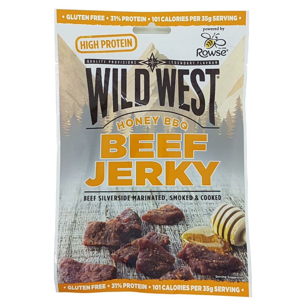 Wild West Beef Jerky - Honey BBQ Trockenfleisch 70g Packung